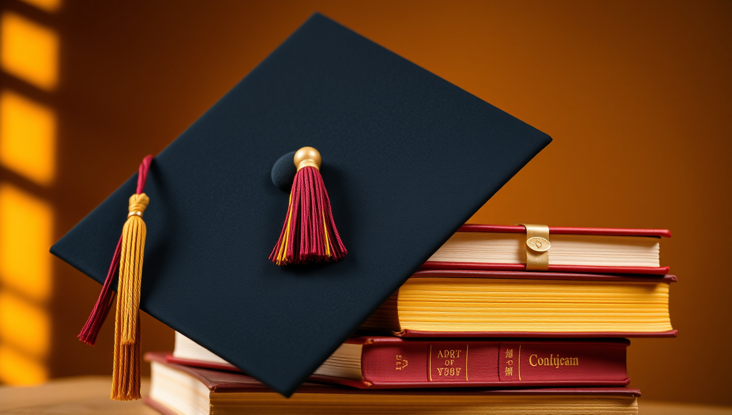 Graduační čepice symbolizující úspěch